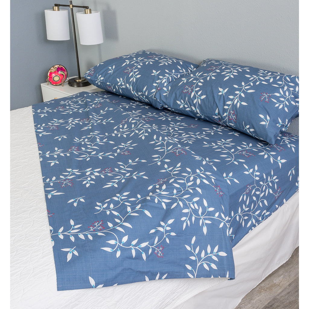 dark-denim-floral-200-thread-count-percale-sheet-set-bed-image